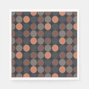 Dunkle Erde Geometrisches Kreis-Punkte-Design  Serviette