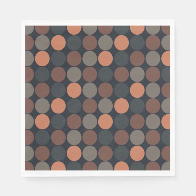 Dunkle Erde Geometrisches Kreis-Punkte-Design  Serviette (Vorderseite)