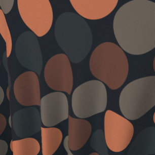 Dunkle Erde Geometrisches Kreis-Punkte-Design Stoff