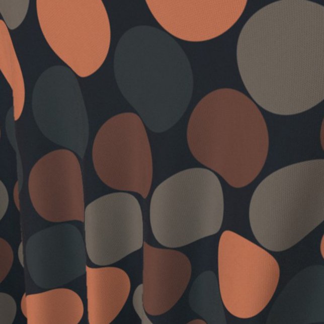 Dunkle Erde Geometrisches Kreis-Punkte-Design  Stoff (Von Creator hochgeladen)