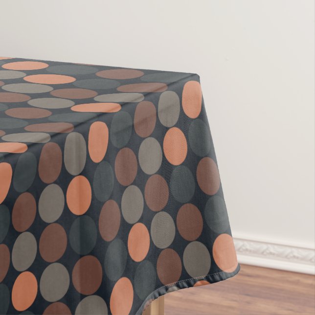 Dunkle Erde Geometrisches Kreis-Punkte-Design  Tischdecke (Beispiel)