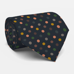 Dunkle Erde Ton Wald Polka Punkte Design Krawatte