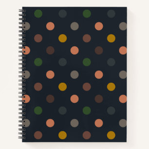 Dunkle Erde Ton Wald Polka Punkte Design Notizbuch