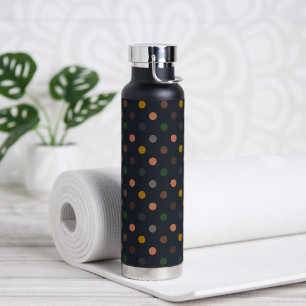 Dunkle Erde Ton Wald Polka Punkte Design Trinkflasche