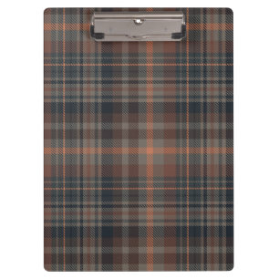 Dunkle Erde Wald Plaid Tartan   Klemmbrett
