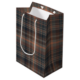 Dunkle Erde Wald Plaid Tartan Mittlere Geschenktüte