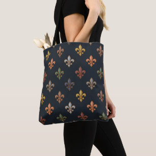 Dunkle Erde Waldlandschaft Fleur-de-lis Design