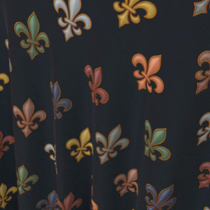 Dunkle Erde Waldlandschaft Fleur-de-lis Design  Stoff