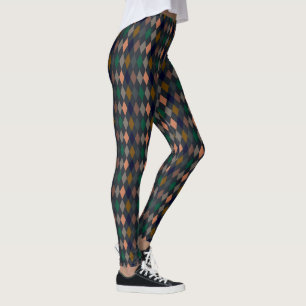 Dunkle Erden Waldlandschaft Harlekin Diamanten Leggings