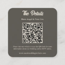 Dunkle Espresso-Braune Hochzeits-QR-Code-Hülle