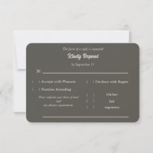 Dunkle Espresso-Braune Hochzeits-RSVP-Essenoptione