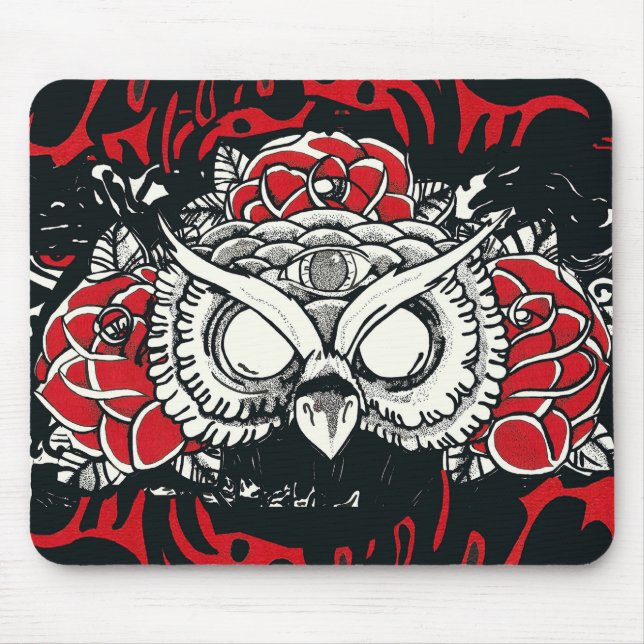 Dunkle Eule Mousepad (Vorne)