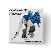 Dunkle Fairy Gardener Garening Fantasy Art Button