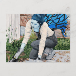 Dunkle Fairy Gardener Gartenarbeit Kunst, Dichtung Postkarte