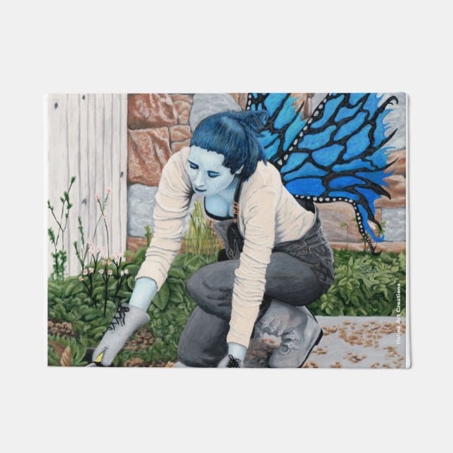 Dunkle Fairy Gardener Gärtnerfantasie Art Doormat Fußmatte (Vorderseite)