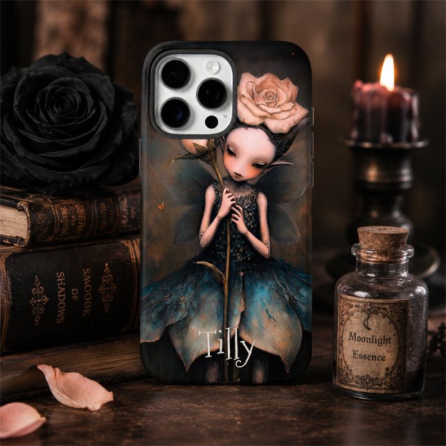 Dunkle Fairycore-Rosen personalisierte Fantasy-Kun Case-Mate iPhone Hülle (Von Creator hochgeladen)
