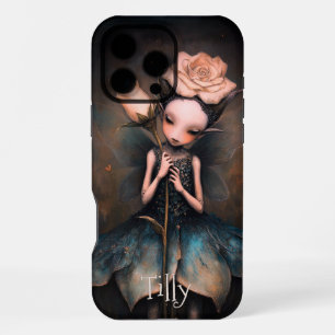 Dunkle Fairycore-Rosen personalisierte Fantasy-Kun iPhone 16 Pro Max Hülle