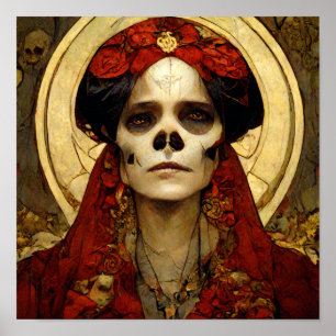 Dunkle Fantasie Gothic Skull Frau 3 Poster