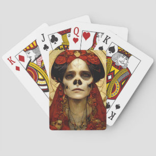Dunkle Fantasie Gothic Skull Frau 3 Spielkarten