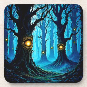 Dunkle Fantasy-Augenwald-Design Getränkeuntersetzer