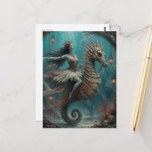 Dunkle Fantasy Ballerina Meerjungfrau Postkarte