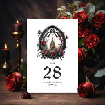 Dunkle Fantasy Castle Gotische Hochzeit Tischnummer<br><div class="desc">Gotische Hochzeitskartennummer mit den Schlossfenstern,  die Ihren Veranstaltungsspezifikationen angepasst werden können.</div>