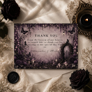 Dunkle Fantasy-Fee-Gotische Hochzeit Dankeskarte