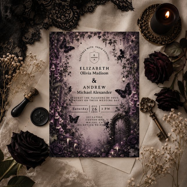 Dunkle Fantasy-Fee-Gotische Hochzeit Einladung (Von Creator hochgeladen)