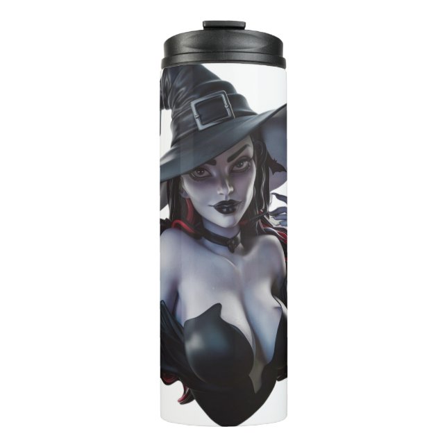 Dunkle Fantasy-Hexe-Tasse Thermosbecher (Vorderseite)