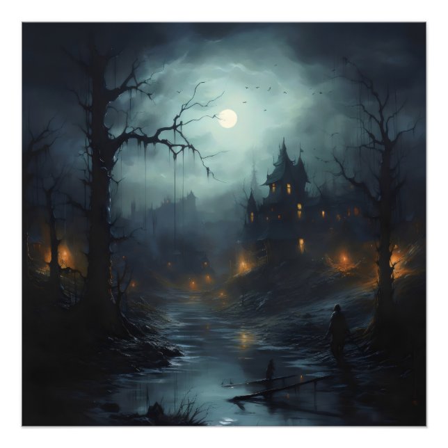 Dunkle Fantasy Horror Landschaft Fotodruck (Vorne)