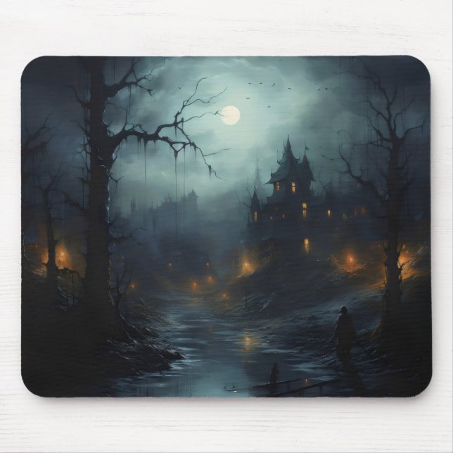 Dunkle Fantasy Horror Landschaft Mousepad (Vorne)