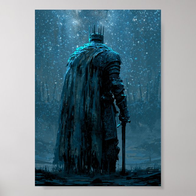 Dunkle Fantasy Roter Umhang Ritter Poster  (Vorne)
