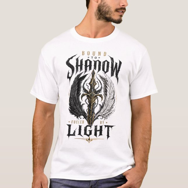 Dunkle Fantasy-Schatten-und-Licht-Grafik T-Shirt (Vorderseite)