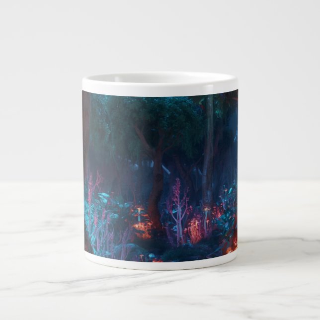 Dunkle Fantasy-Waldkunst-Kaffeetasse Jumbo-Tasse (Vorderseite)