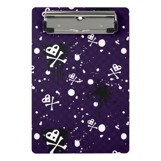 Dunkle FarbeEmo Muster mit Farbe Mini Klemmbrett (Vorderseite)