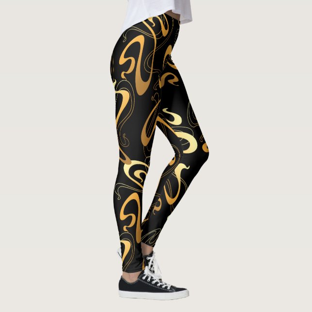 Dunkle farbige Abstrakte Leggings (Rechts)