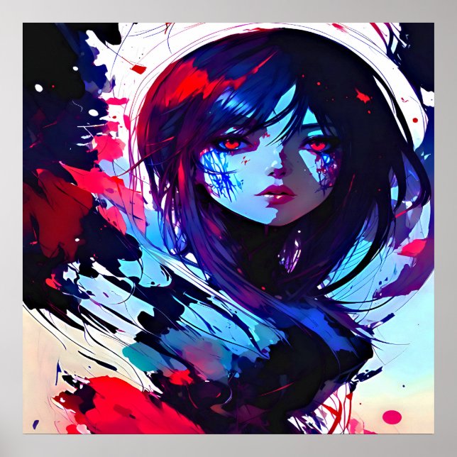 Dunkle Farbkunst Poster (Vorne)