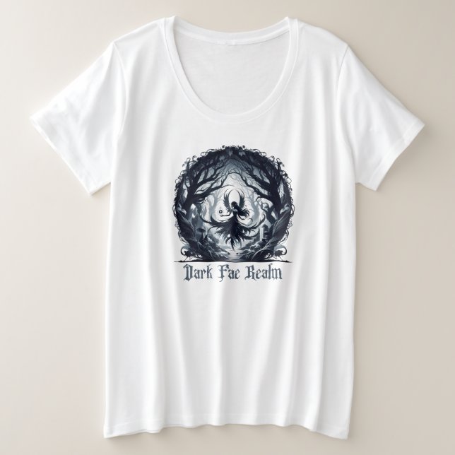 Dunkle Fee im Zauberwald Große Größe T-Shirt (Design vorne)