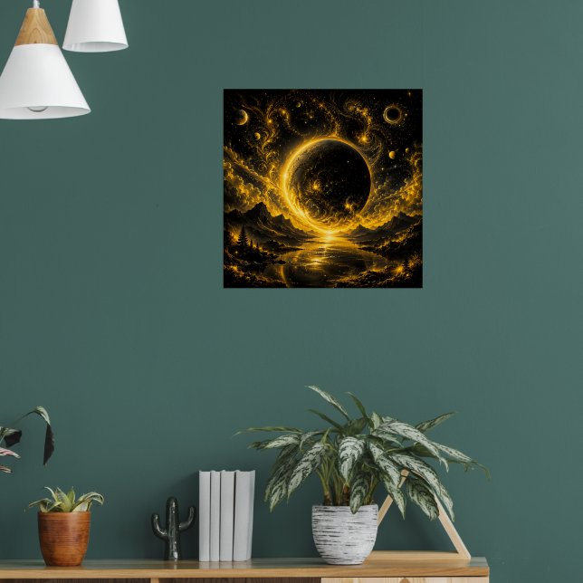 Dunkle Finsternis mit goldener Filigranarbeit — Ko Poster (Wohnzimmer 1)