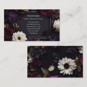 Dunkle Florale Gothic Alternative Floristin Visitenkarte
