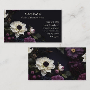Dunkle Florale Gothic Alternative Floristin Visitenkarte