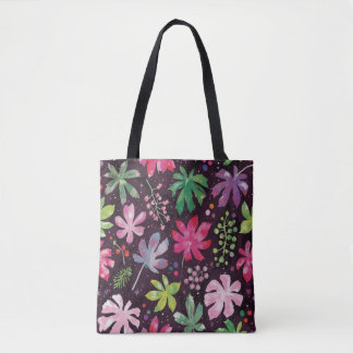 Dunkle Florale Muster Kunst-Tasche