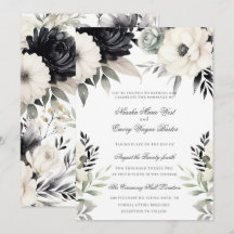 Dunkle Florale Schwarze Creme Boho Hochzeit