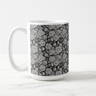 Dunkle Florale Schwarze Graue Rosen Ästhetik Kaffeetasse