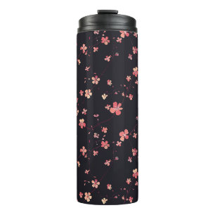 Dunkle florale Traummuster Thermosbecher