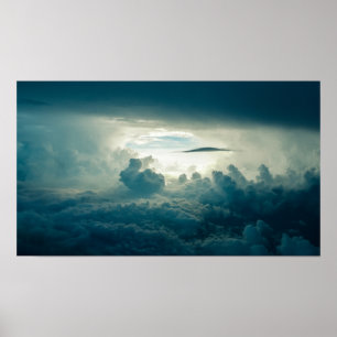 Dunkle Fluffy Wolkensicht Poster