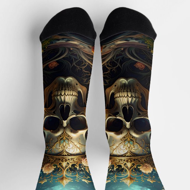 Dunkle Forest Skull Socken (Oben)