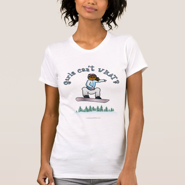 Dunkle Frauen Snowboarden T-Shirt (Vorderseite)