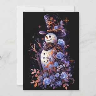 Dunkle frostige blaue Weihnachtskarten Feiertagskarte