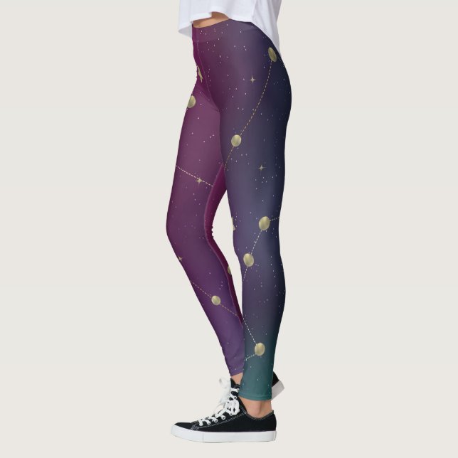 Dunkle Galaxie Constellation Imitate Gold Leggings (Links)